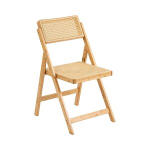 Mid-Century Foldable Rattan Japandi Accent Chair