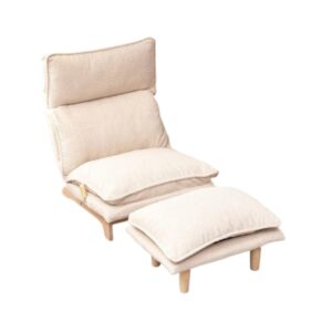 Japandi Recliner Chair with Ottoman