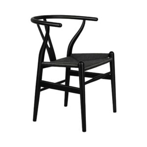 Japandi Black Y-Wishbone Accent Chair