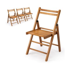 4-Pack Minimalist Wooden Folding Accent Chairs