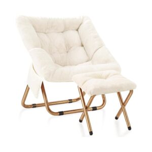Saucer-Style Foldable Japandi Accent Chair