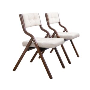 Duo Foldable Wooden Japandi Accent Chairs