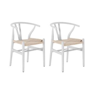 Set-of-2 Natural Wishbone Japandi Chairs