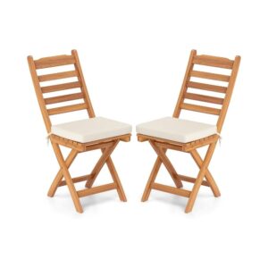 Acacia Wood Slatted Japandi Accent Chairs