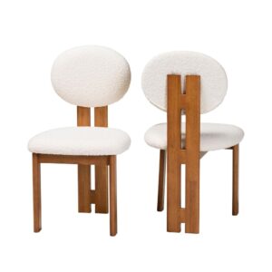 Japandi Bouclé Fabric Accent Chair Set